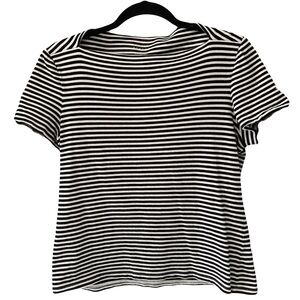 Kate Spade Broome Street womens large stripe knit top breton bateau layering